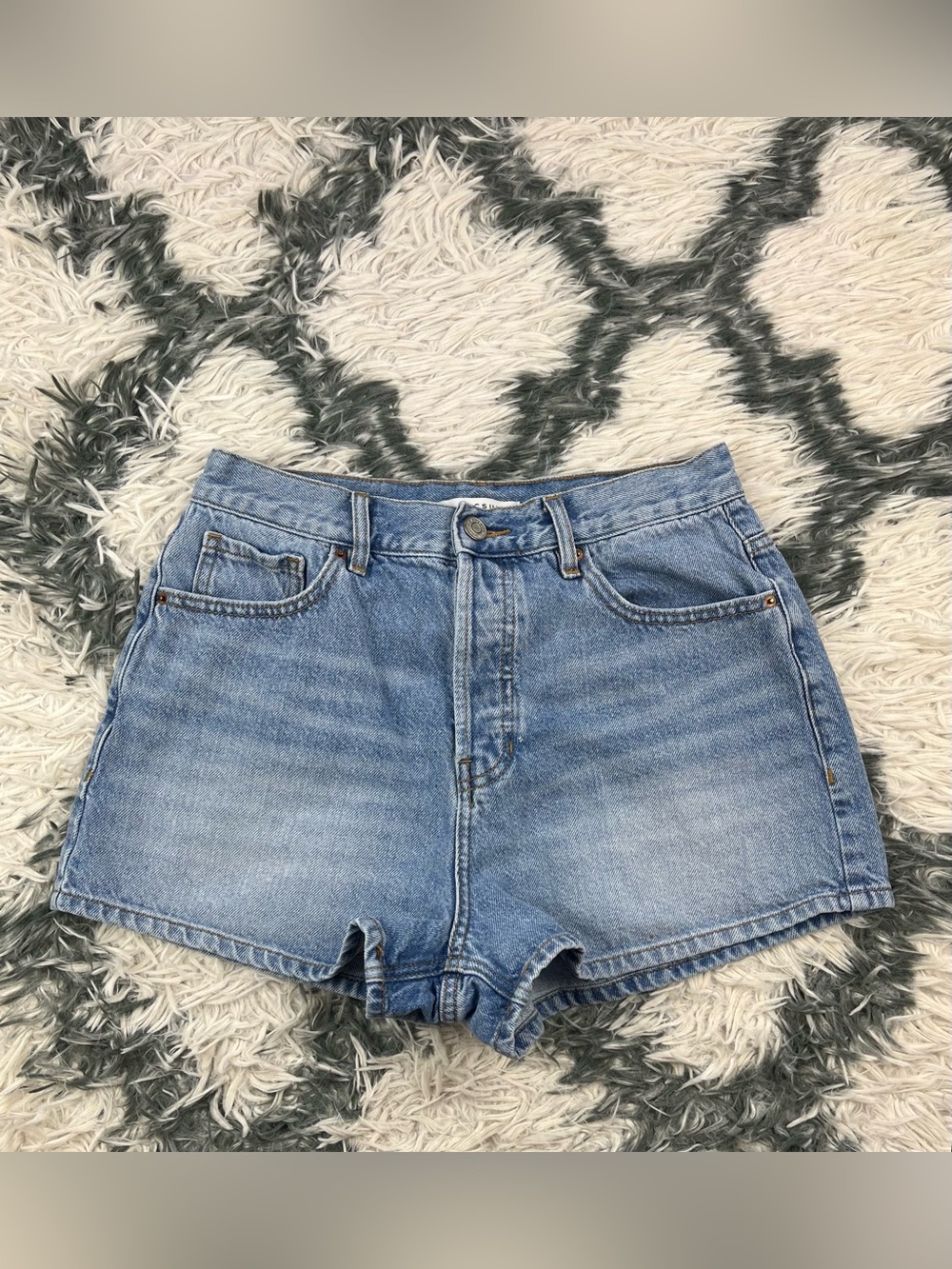 Pacsun Women’s Light Blue Vintage High Rise Jean Shorts Size 28 Button Fly